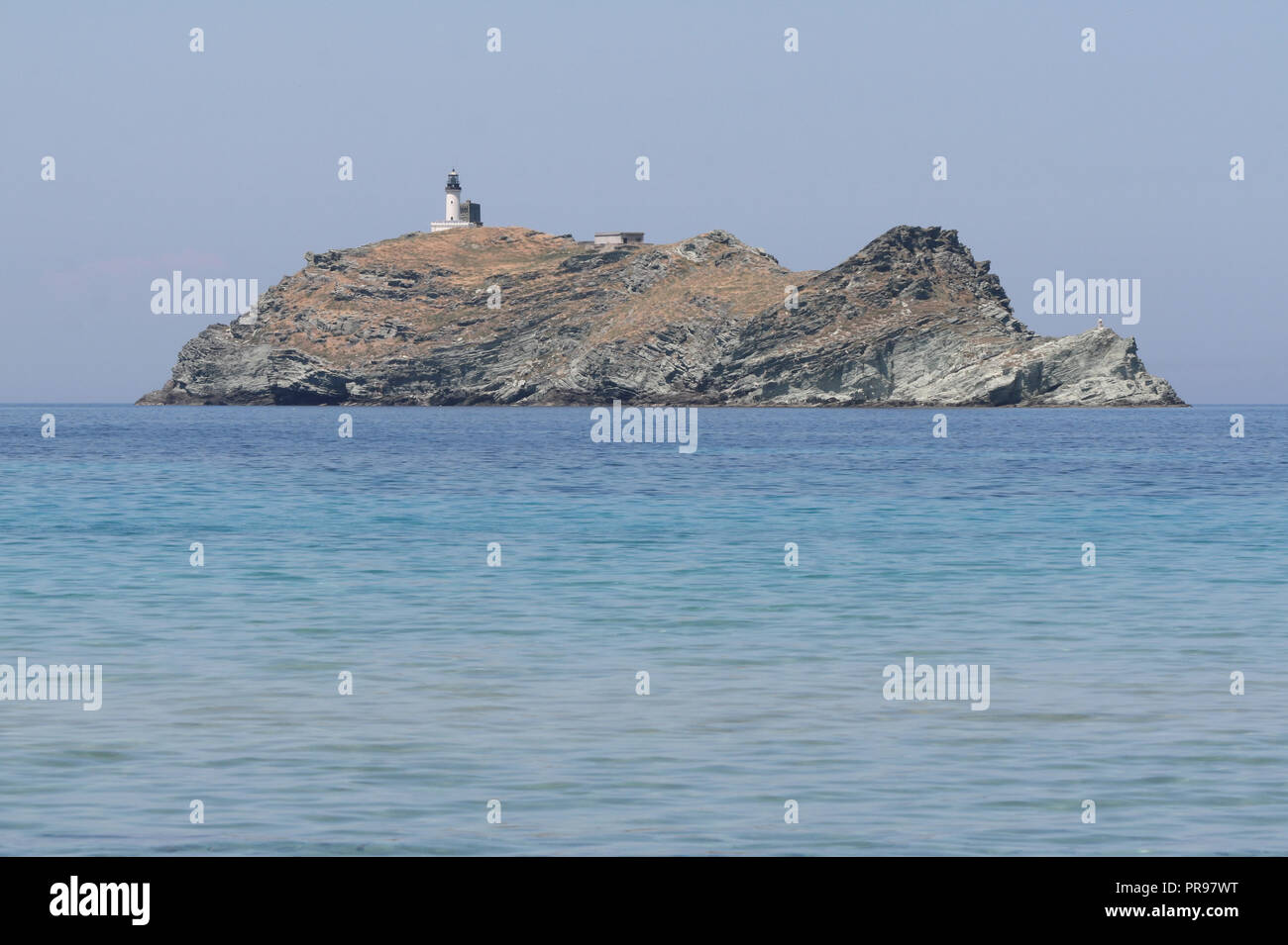 Small island on Mediterranean Stock Photo