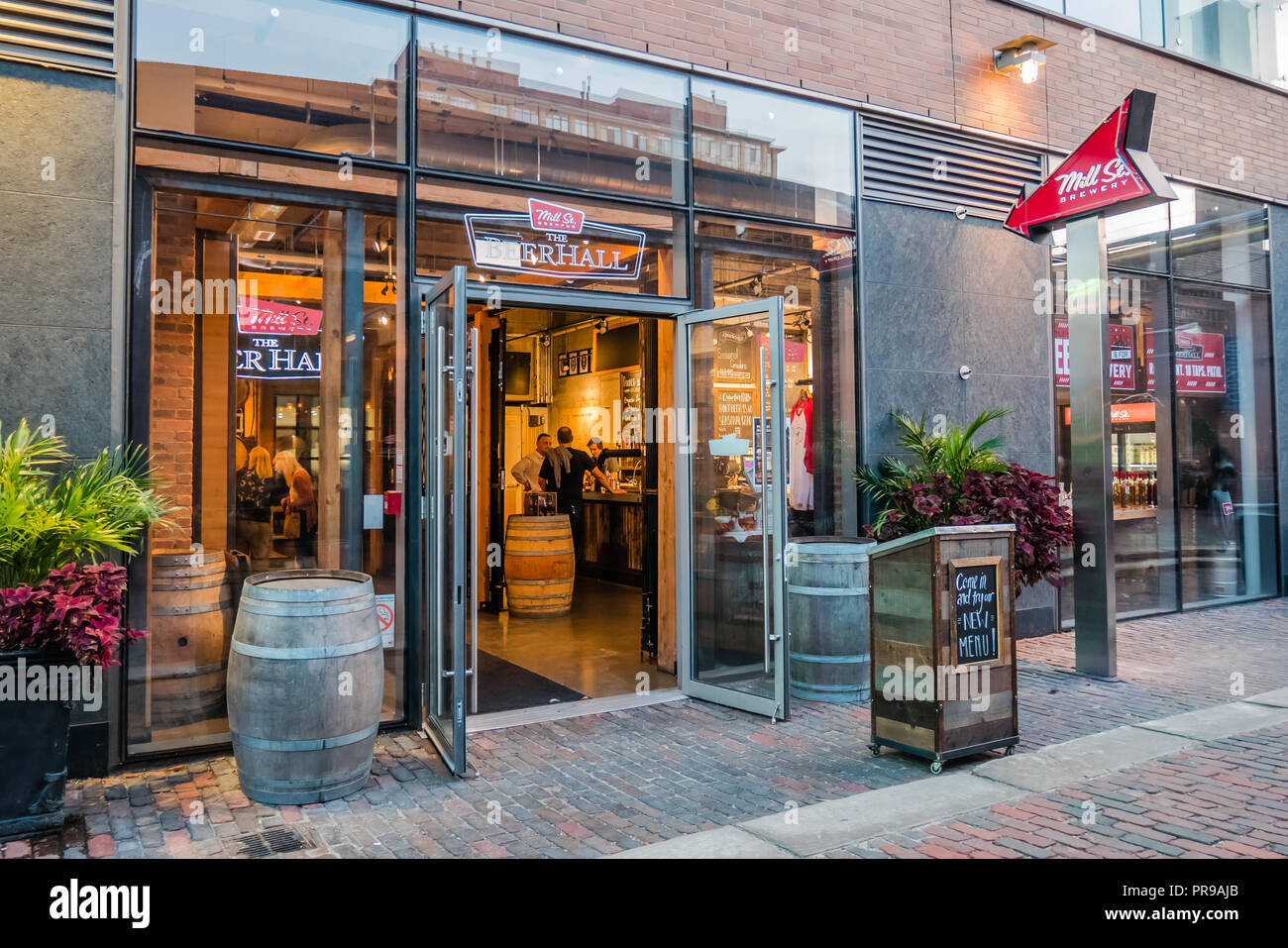 beer hall in the toronto distillery district Stock Photo Alamy