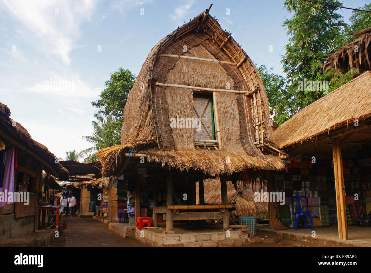 Sasak Tribe House, Lombok, Nusa Tenggara,  Indonesia Stock Photo