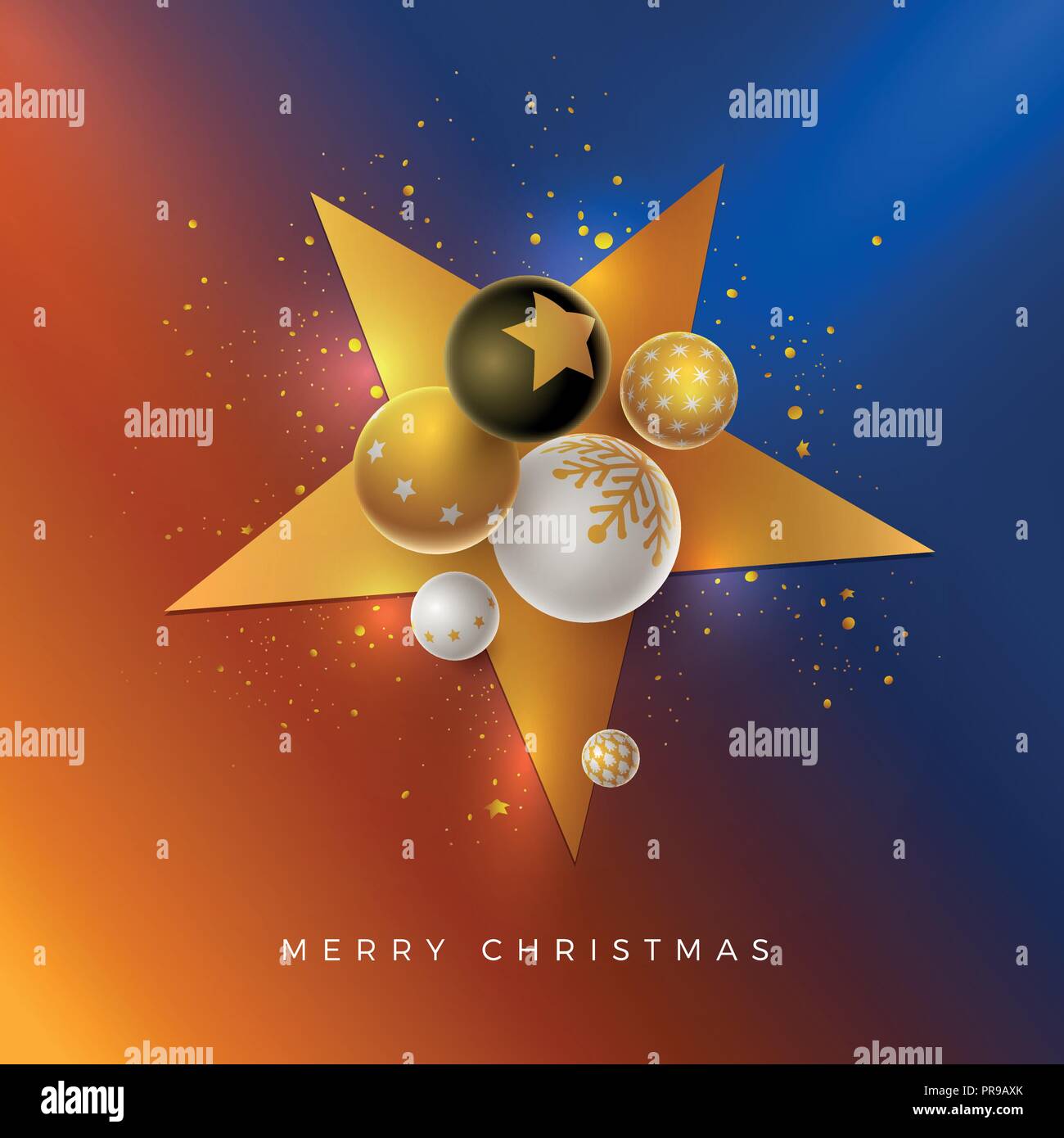 Vector Christmas and new year greeting card design with 3d white, black ...