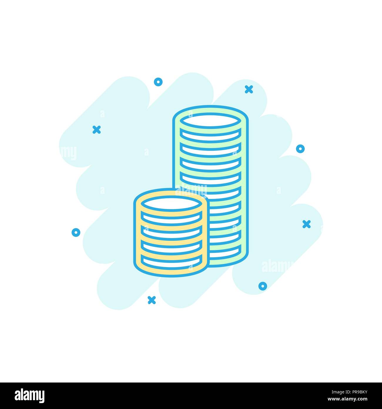 Cartoon colored money icon in comic style. Dollar money illustration ...