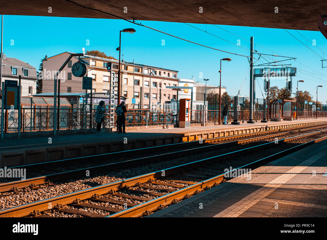 Train station in Luxembourg Stock Photo