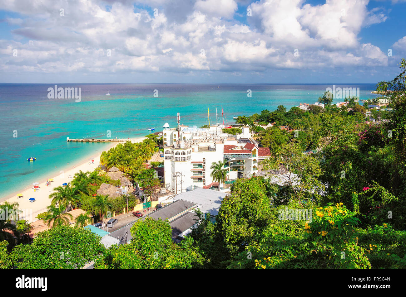 Jamaica beach, Montego Bay, Caribbean Sea. Stock Photo
