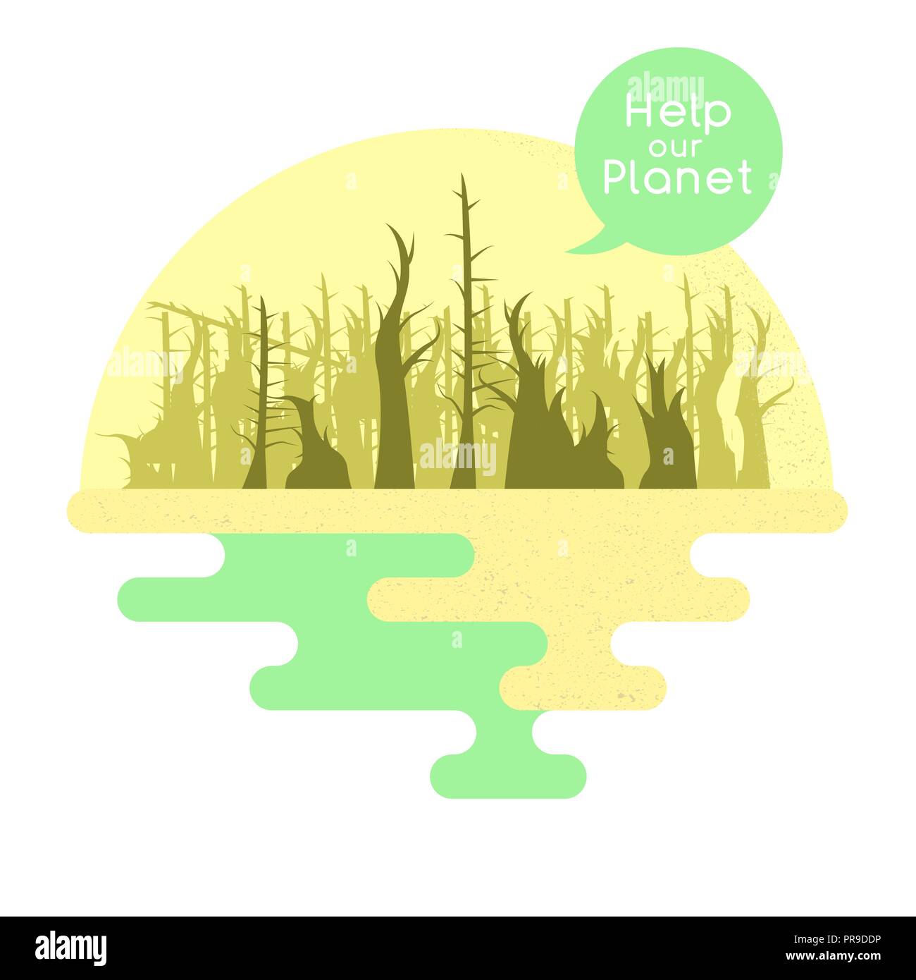 Illustration on the theme of global warming. Vector Stock Vector