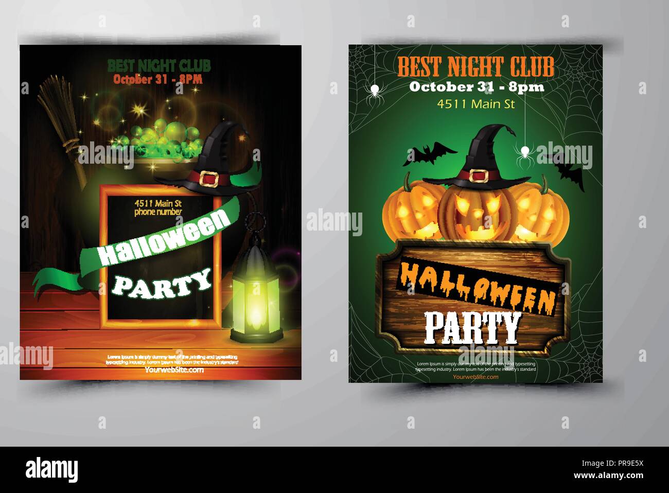 Halloween Party Invitation On Wooden Wall Background Halloween Party Invitation On Wooden Wall Background