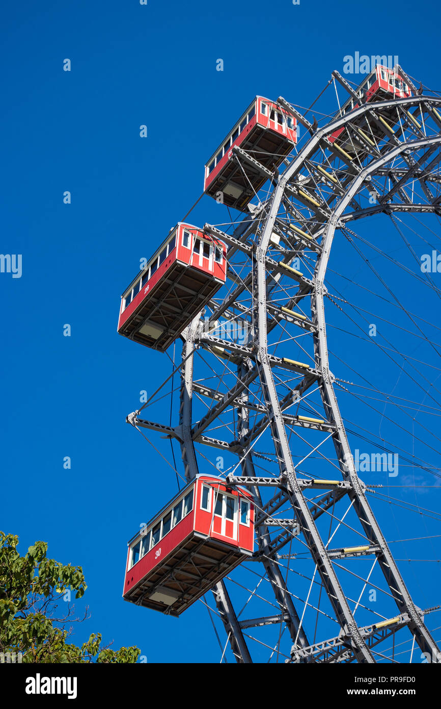 The Wiener Riesenrad Ferris Wheel, Prater ,Vienna, Austria, Europe Stock Photo