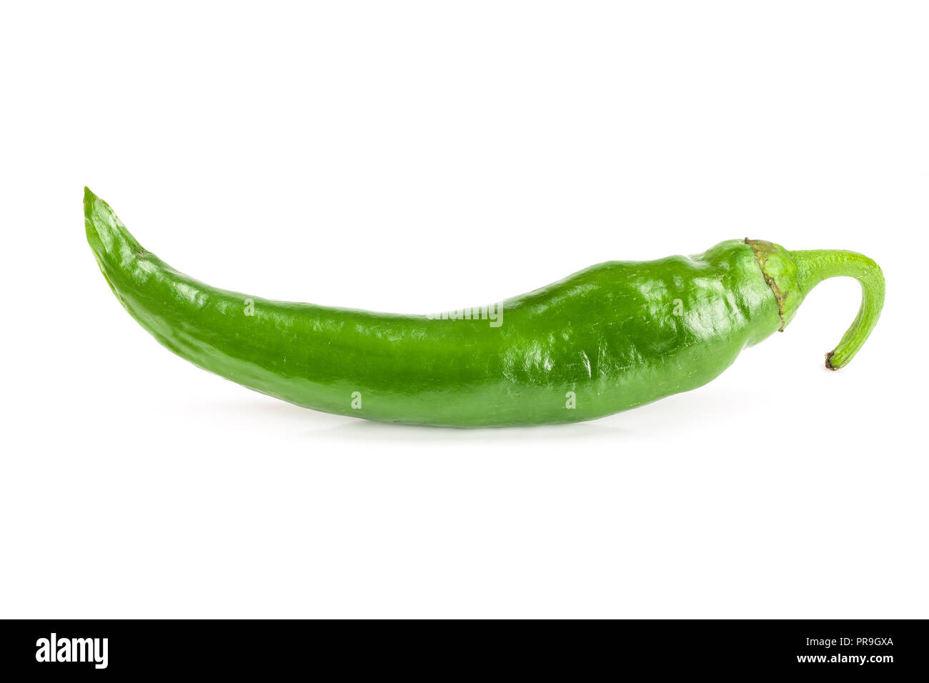 green hot chili peppers isolated on white background Stock Photo - Alamy