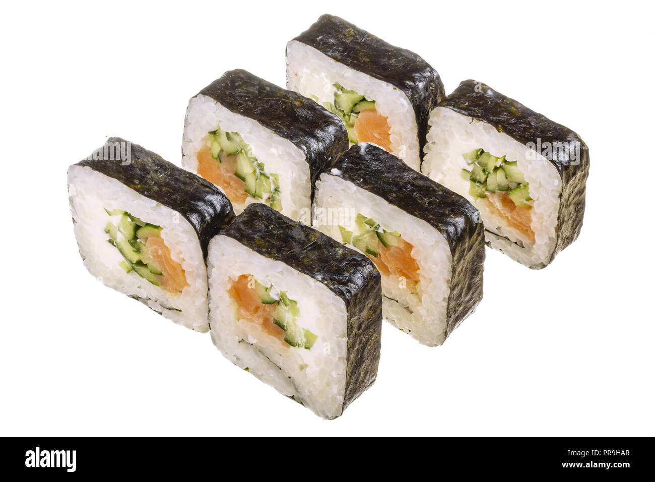 sushi roll isolated on white background without a shadow Stock Photo