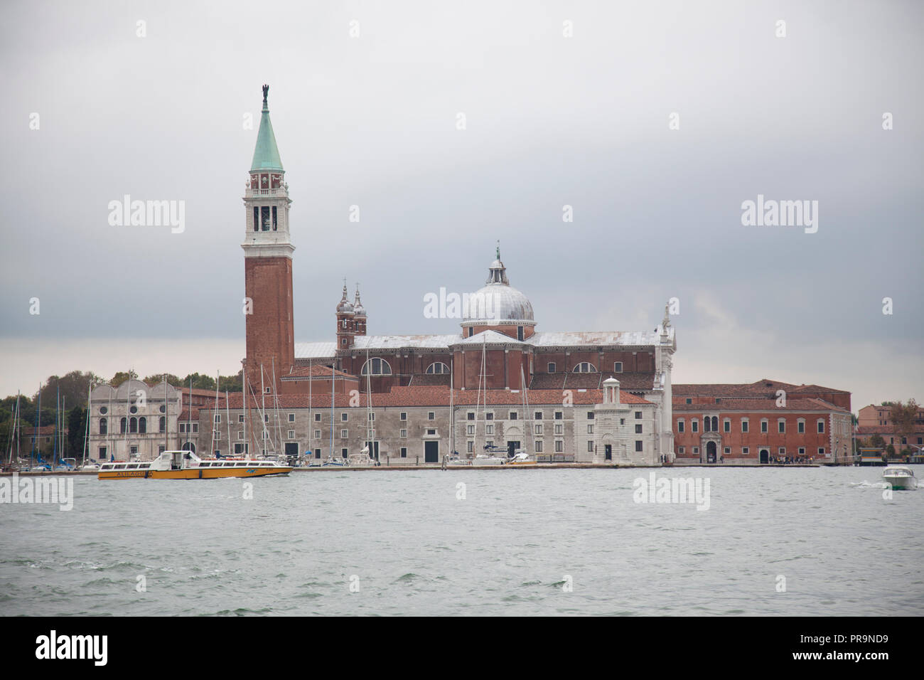 San Giorgio Maggiore (Venetian: San Zorzi Mazor) is one of the islands of Venice, northern Italy, lying east of the Giudecca and south of the main isl Stock Photo
