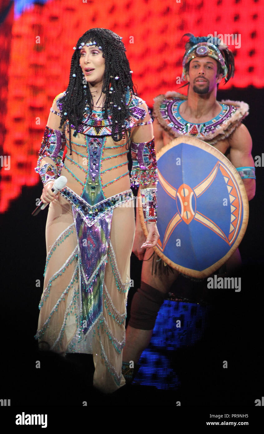 Cher performs in concert on her 'D2K Tour', at the BB & T Center in Sunrise, Florida on May 17, 2014. Stock Photo