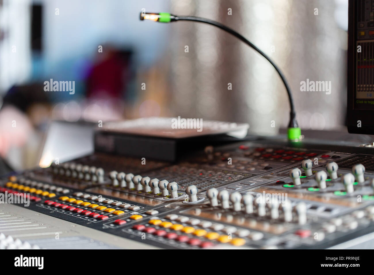 Mixing Console Of Light Equipment Operator At The Concert Sound