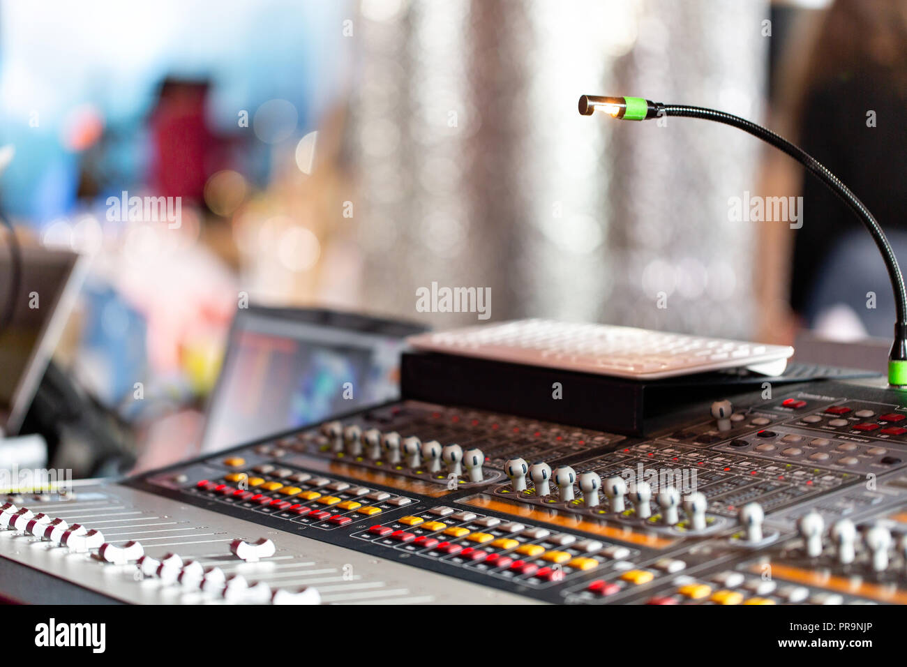 Mixing console of light equipment operator at the concert. Sound ...