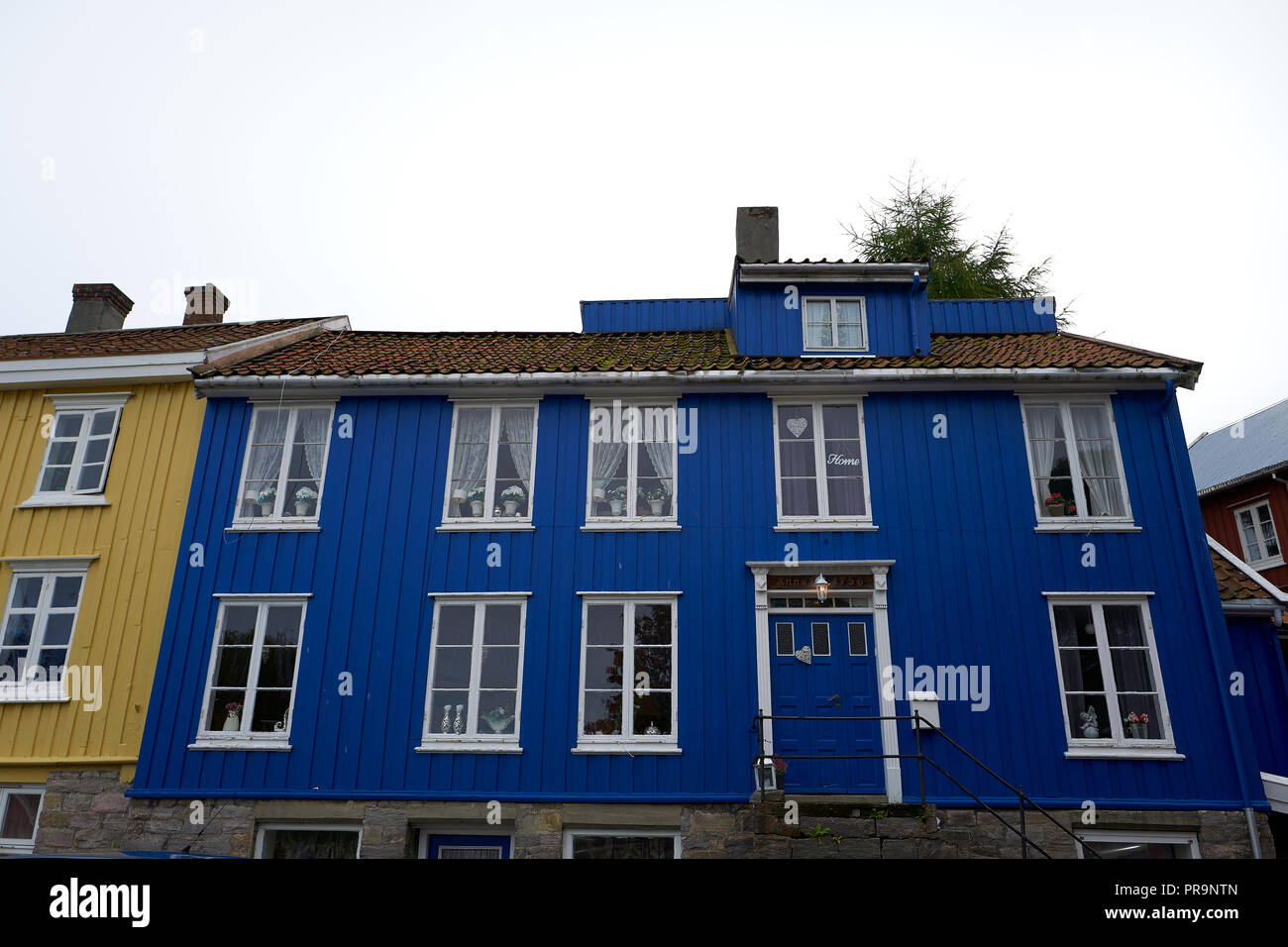 An Historic, Traditional, Wooden Painted Norwegian House In