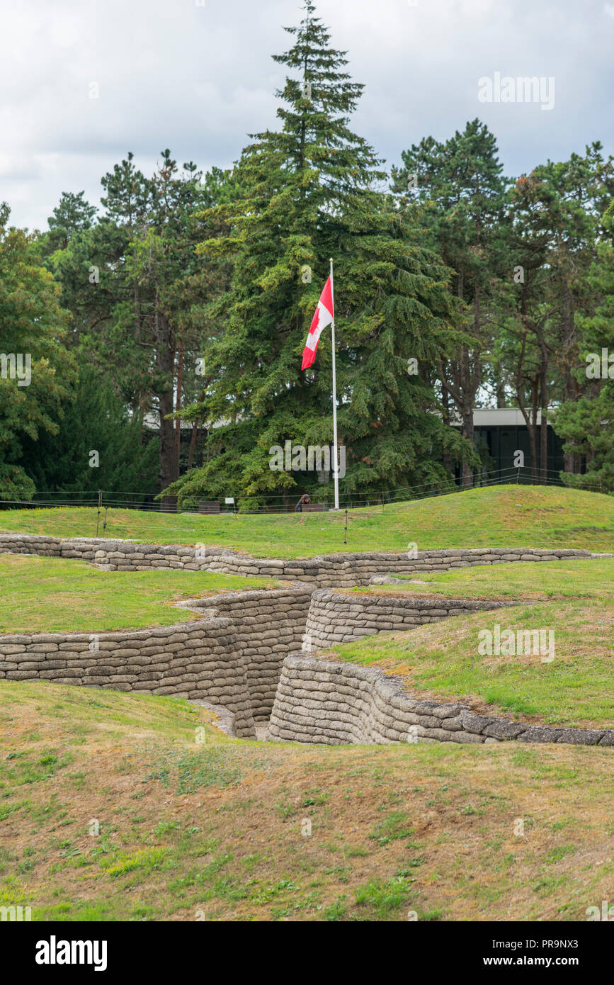 The trenches at Vimy Ridge in France Stock Photo