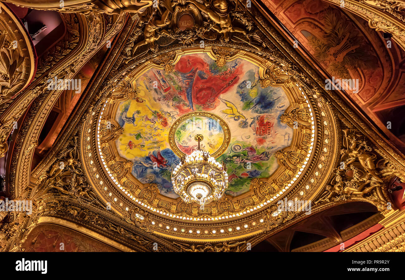 The Palais Garnier (Opera Garnier) in Paris, France. It was originally called the Salle des Capucines Stock Photo