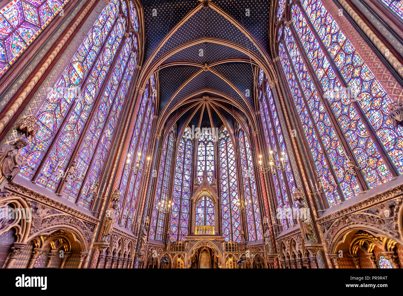 Interior View Of Sainte Chapelle A Gothic Style Royal