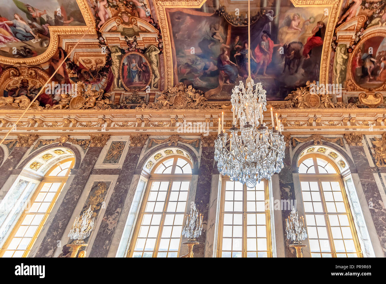 Chandeliers in the Hall of Mirrors (Galerie des Glaces) of the Royal