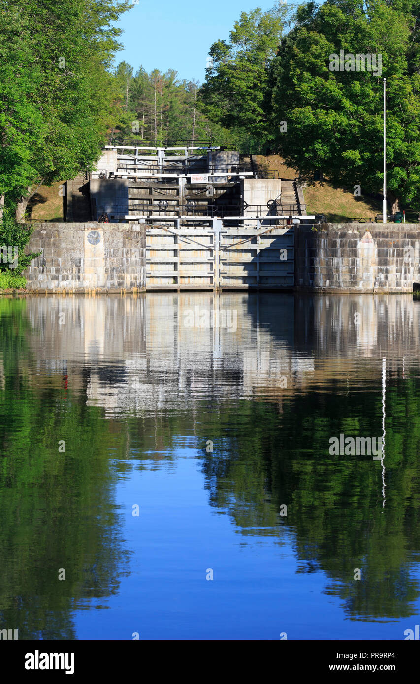 Jones Falls locks 40-42, Rideau Canal, Ontario Stock Photo