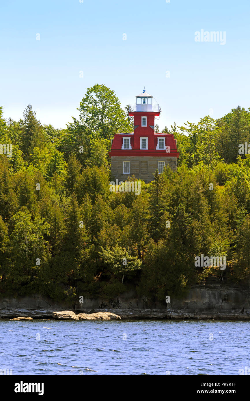 Bluff Point Light, Valcour Island, Lake Champlain, New York Stock Photo