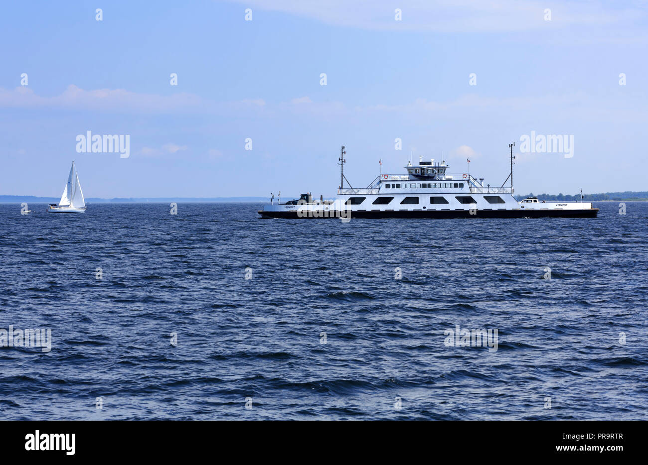 Ferry from Grand Isle Vermont to Plattsburg New York crossing Lake