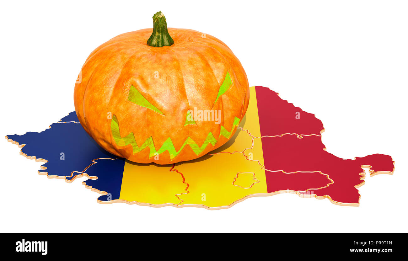 Halloween in Romania concept, 3D rendering isolated on white background