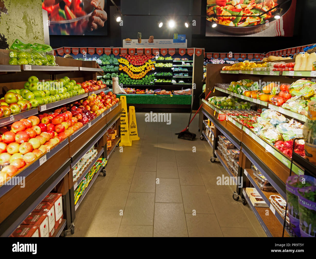 Fresh fruit and vegetables at a grocery store in Ottawa, Ontario Stock Photo