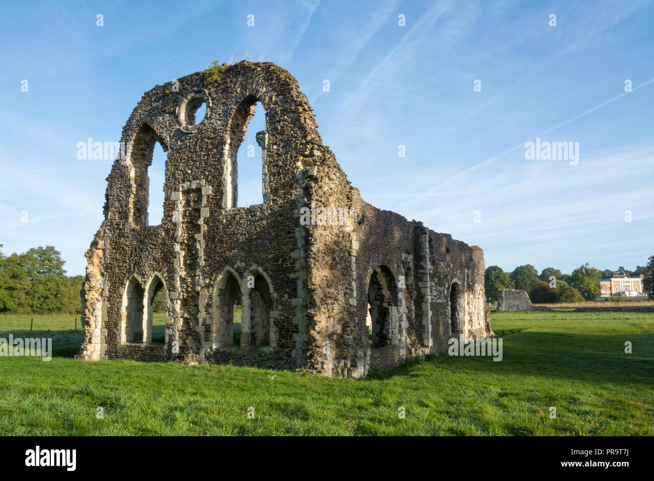 Waverley Abbey, the ruins of the first Cistercian monastery built in England (founded in 1128) in Surrey, UK Stock Photo