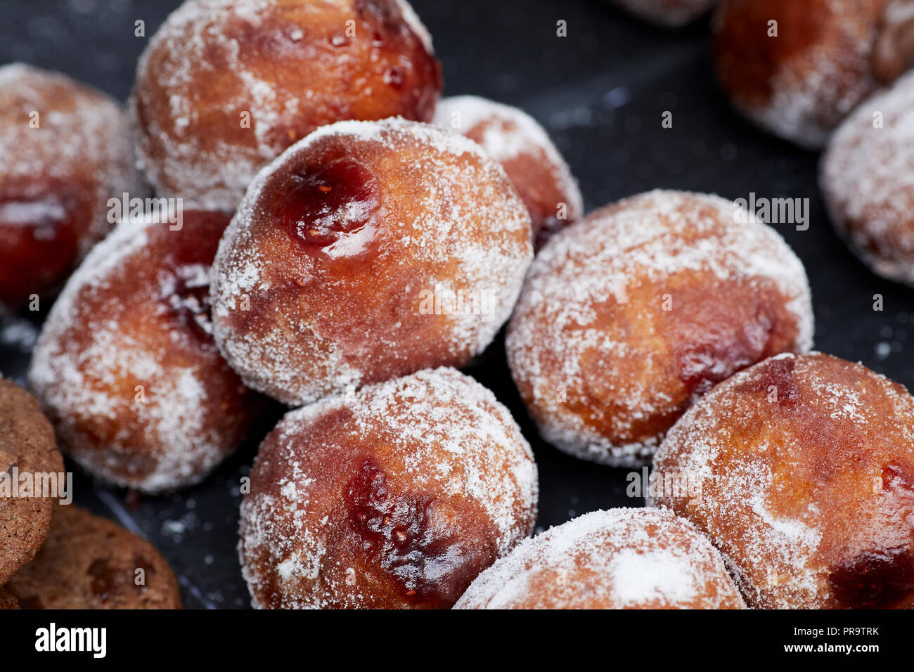 Small jam donut balls Stock Photo Alamy