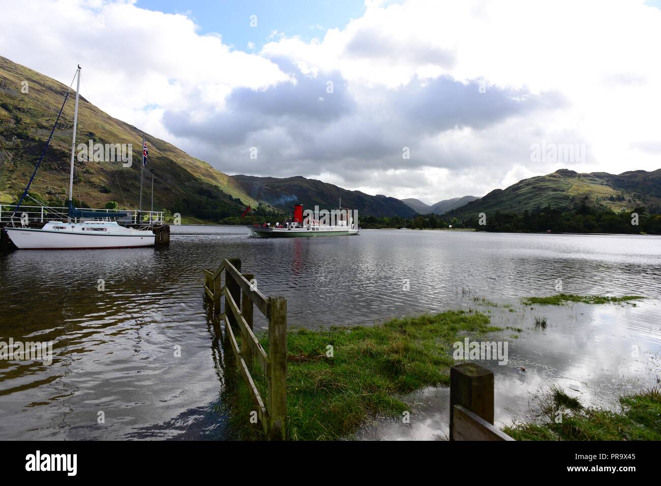 Steamer on Ullswater Stock Photo