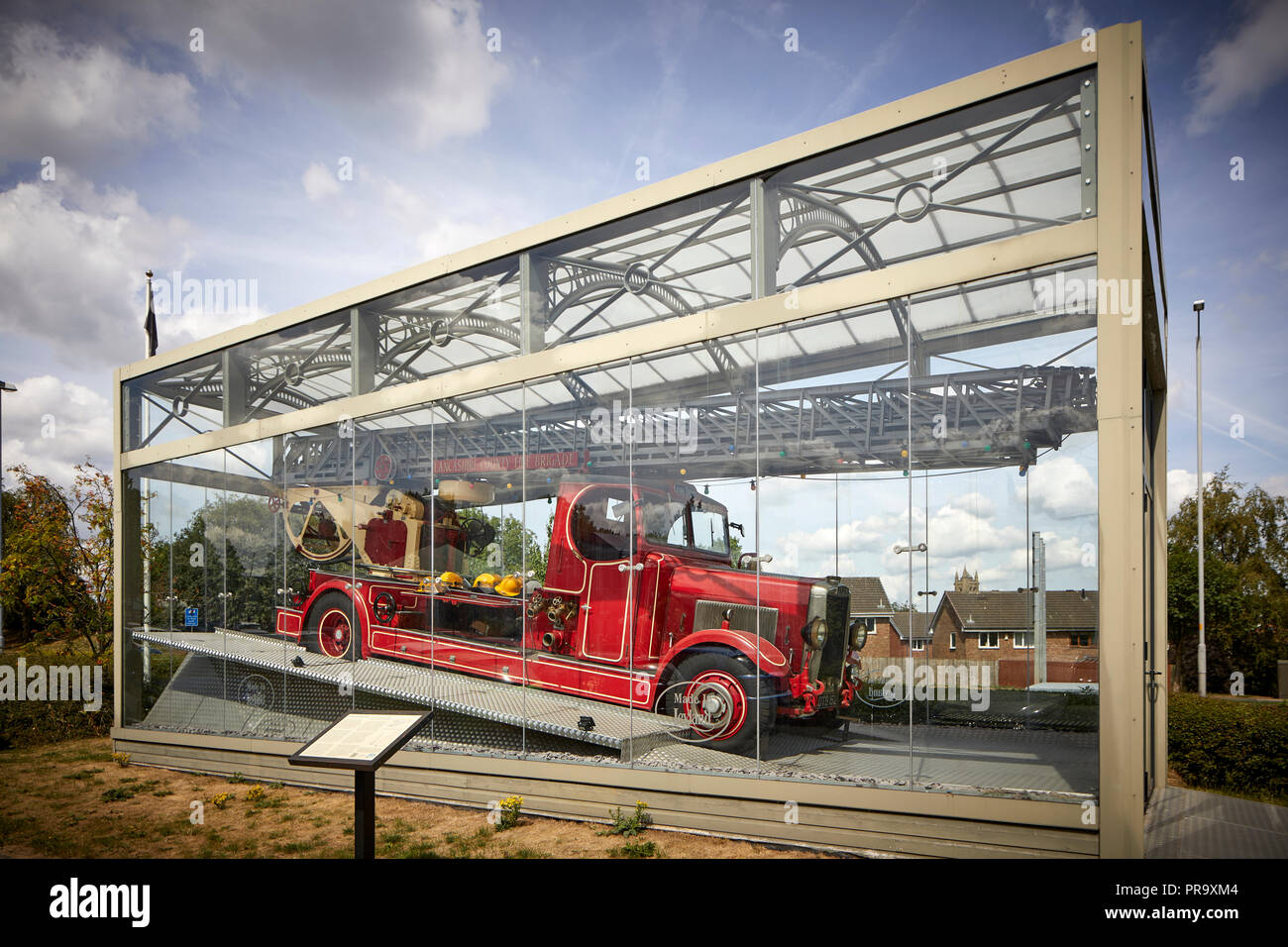 Leyland in Lancashire, England. 1938 Leyland TL Fire Engine, on display near the town Stock Photo