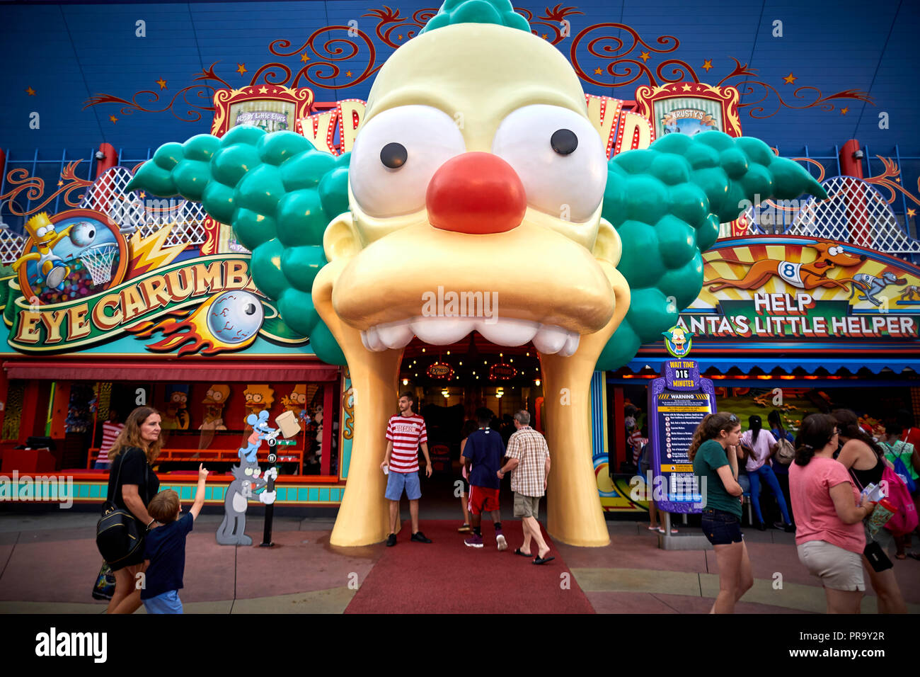 Simpsons land Kursy the clown arch in Universal Stuidos Stock Photo