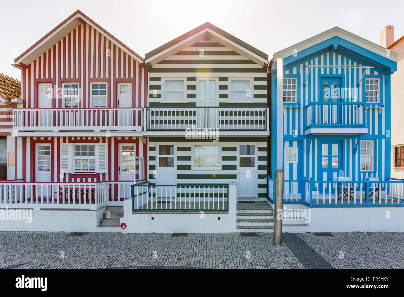 Costa Nova typical houses Stock Photo Alamy