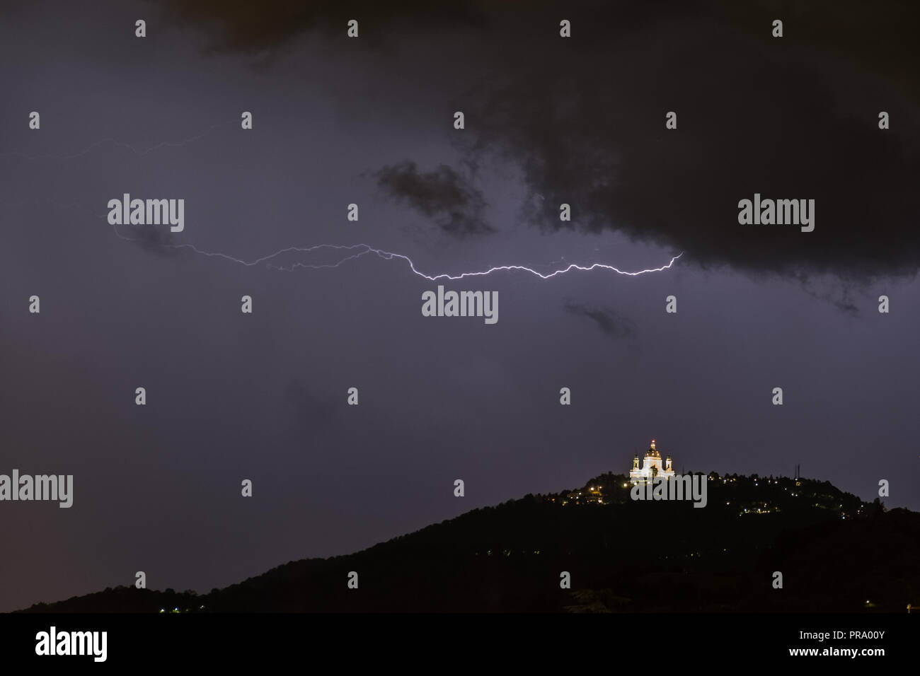 Lightning in Turin Stock Photo