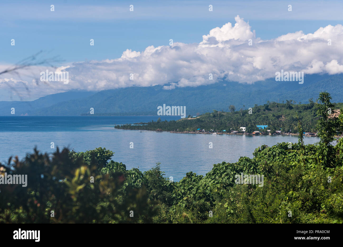 Landscape of coastal area of Bird's Head Peninsula. Manokwari, West Papua, Indonesia. Stock Photo