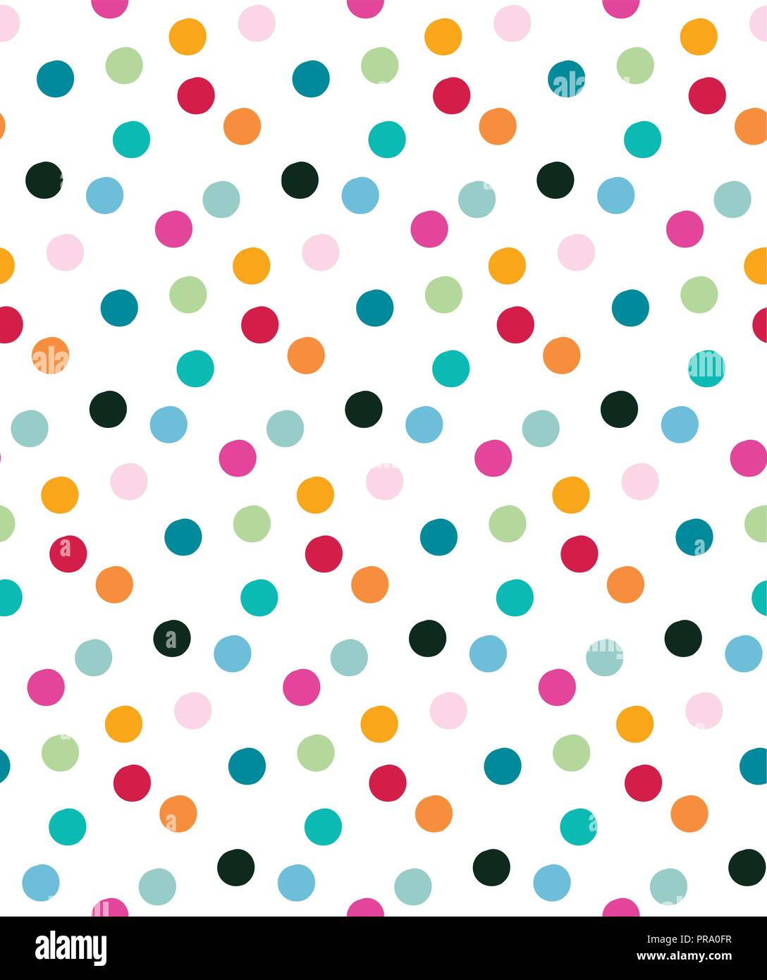 Vector colorful dots seamless modern pattern background. Tossed repeat ...