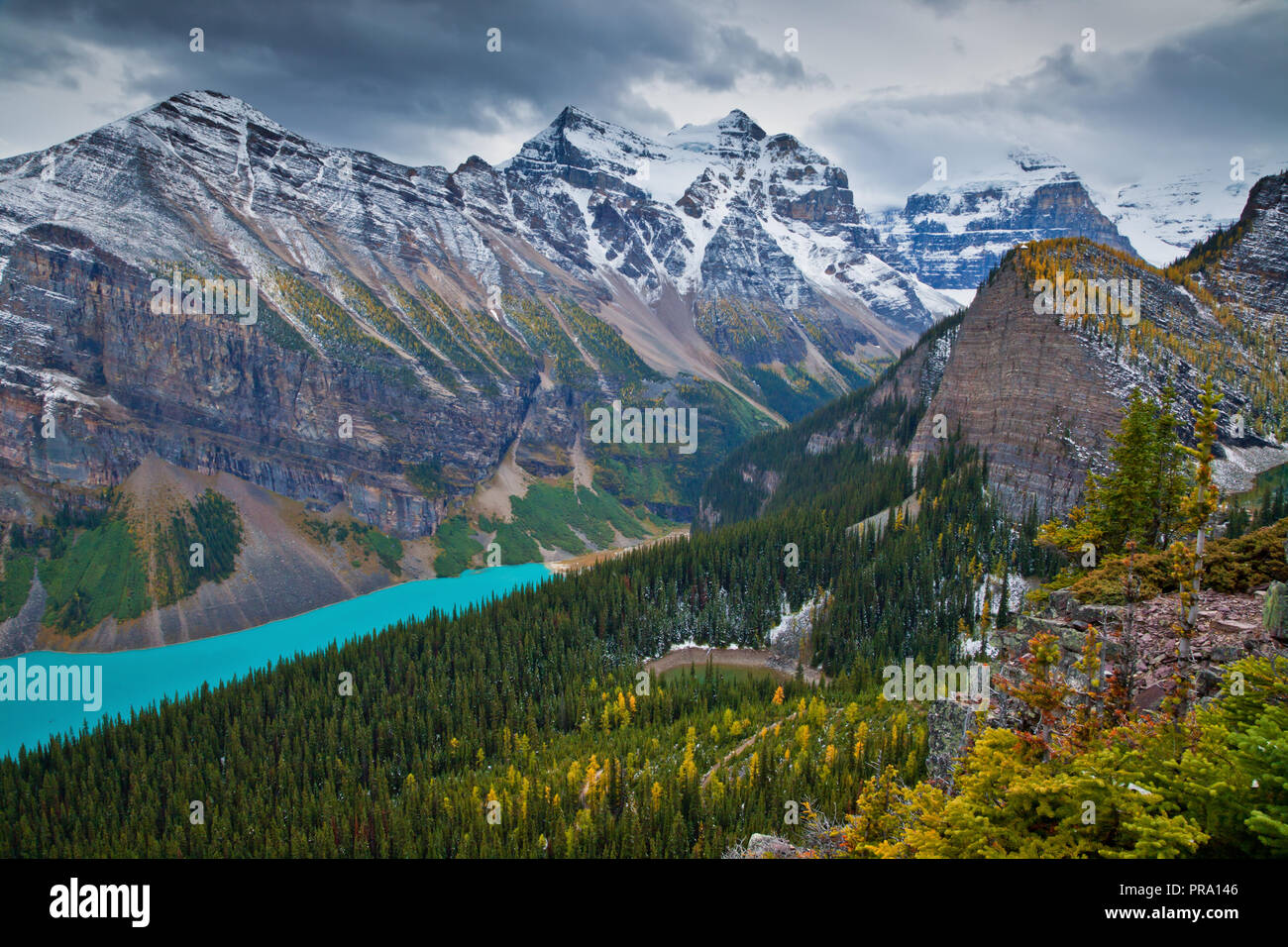 Autumn at lake louise in banff national park hi-res stock photography ...