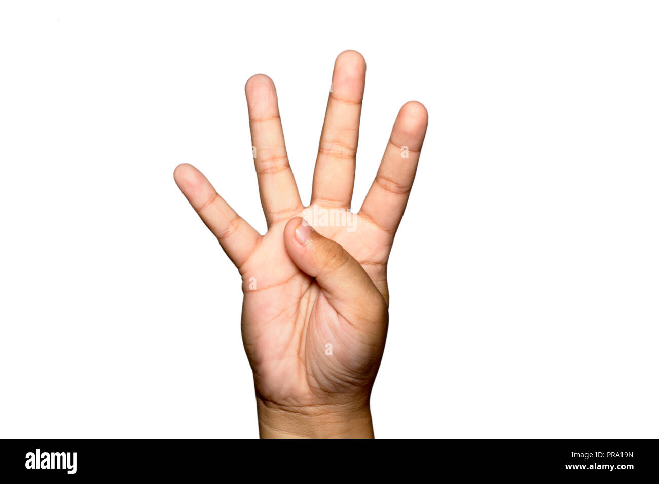 Hand back showing five fingers hi-res stock photography and images - Alamy