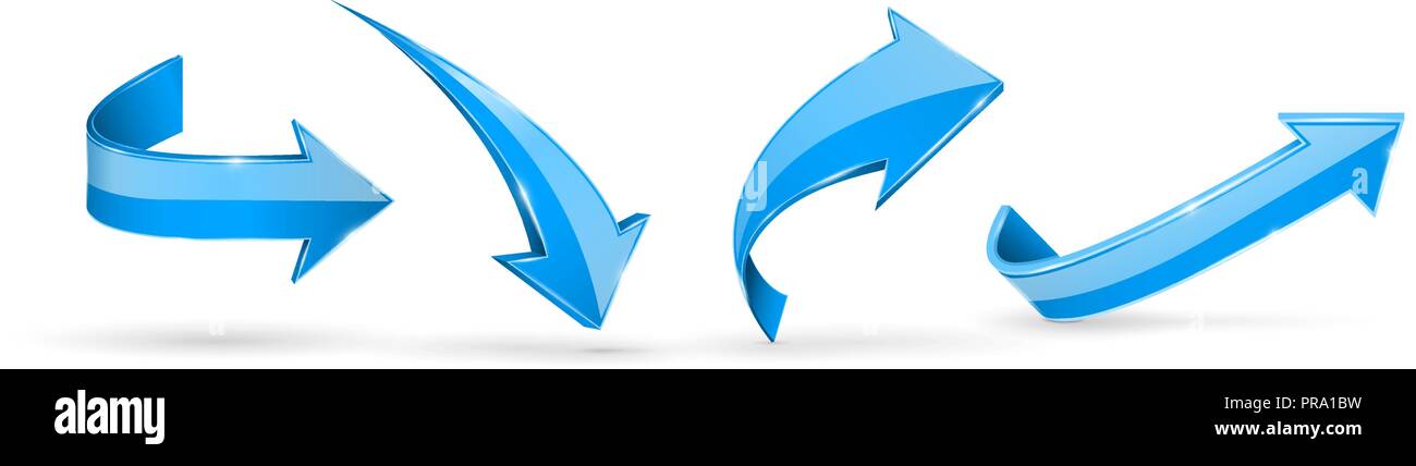 Blue arrows. 3d web icons Stock Vector Image & Art - Alamy