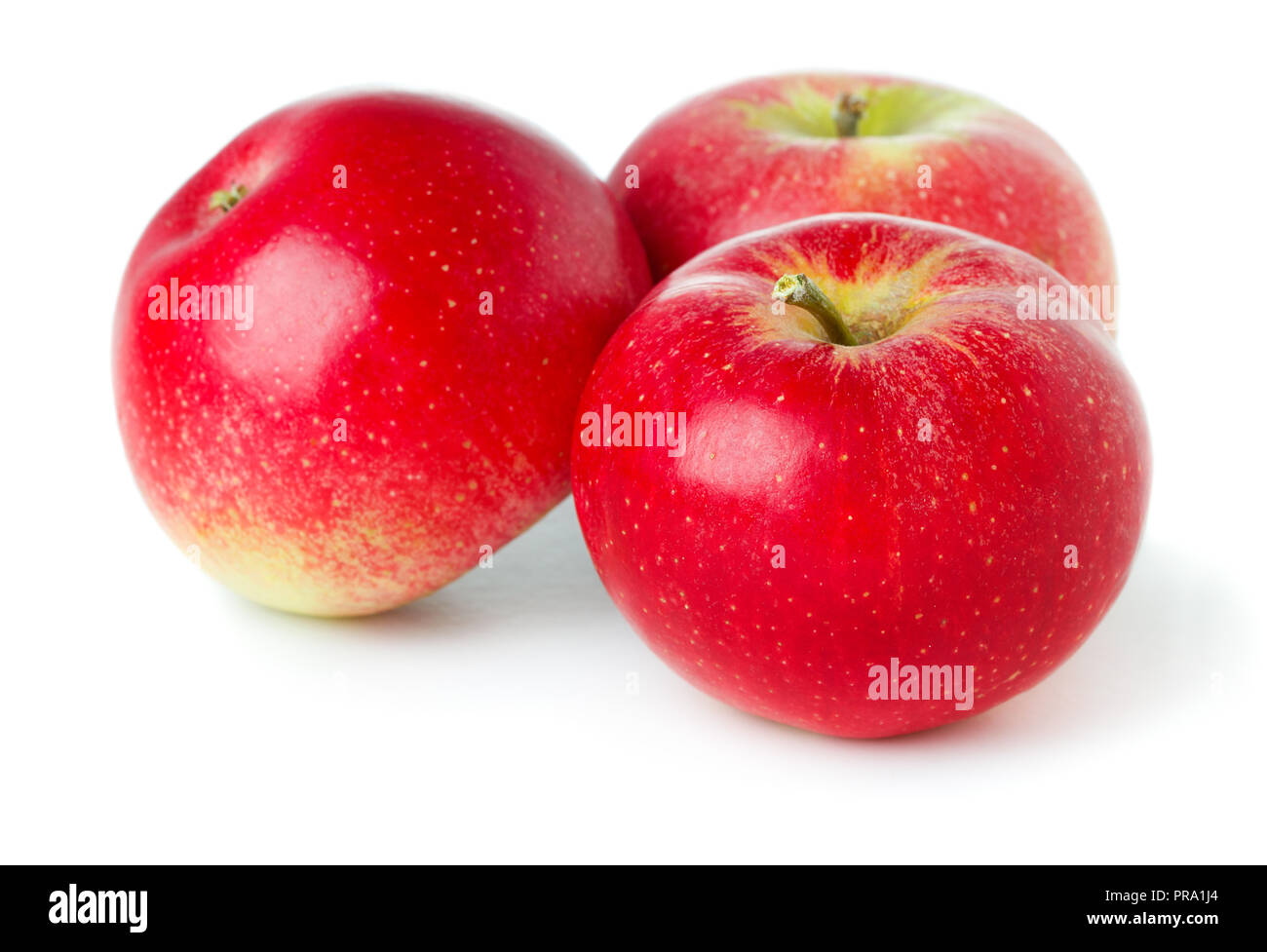 three ripe apples isolated on white background Stock Photo - Alamy