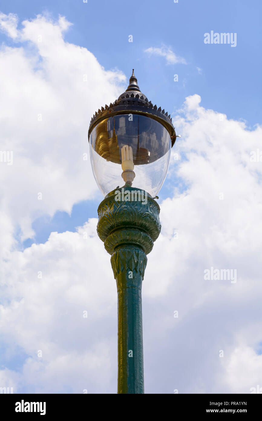 Metal street lamp with blue sky in grand palace, bangkok thailand Stock ...