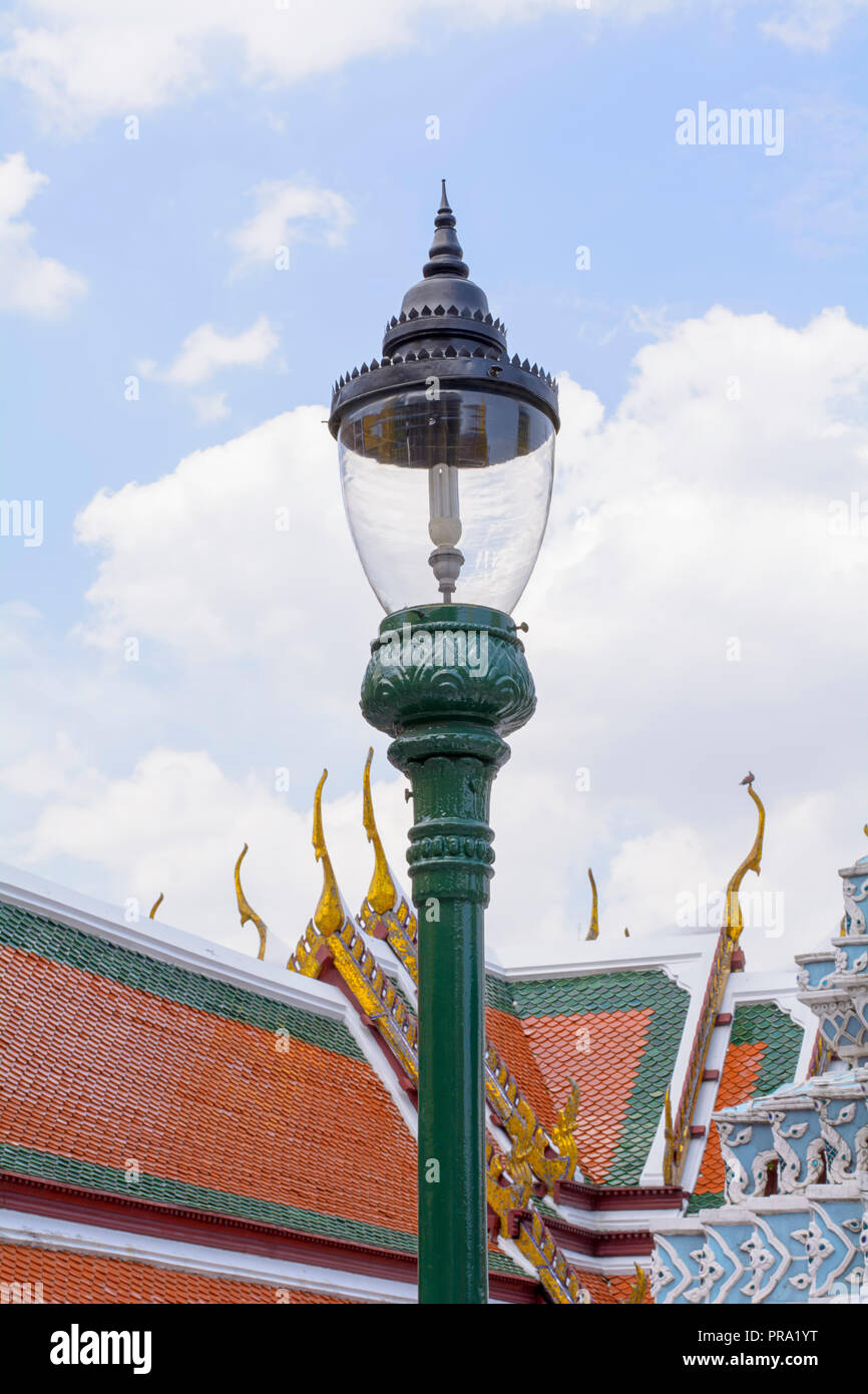 Metal street lamp with blue sky in grand palace, bangkok thailand Stock ...