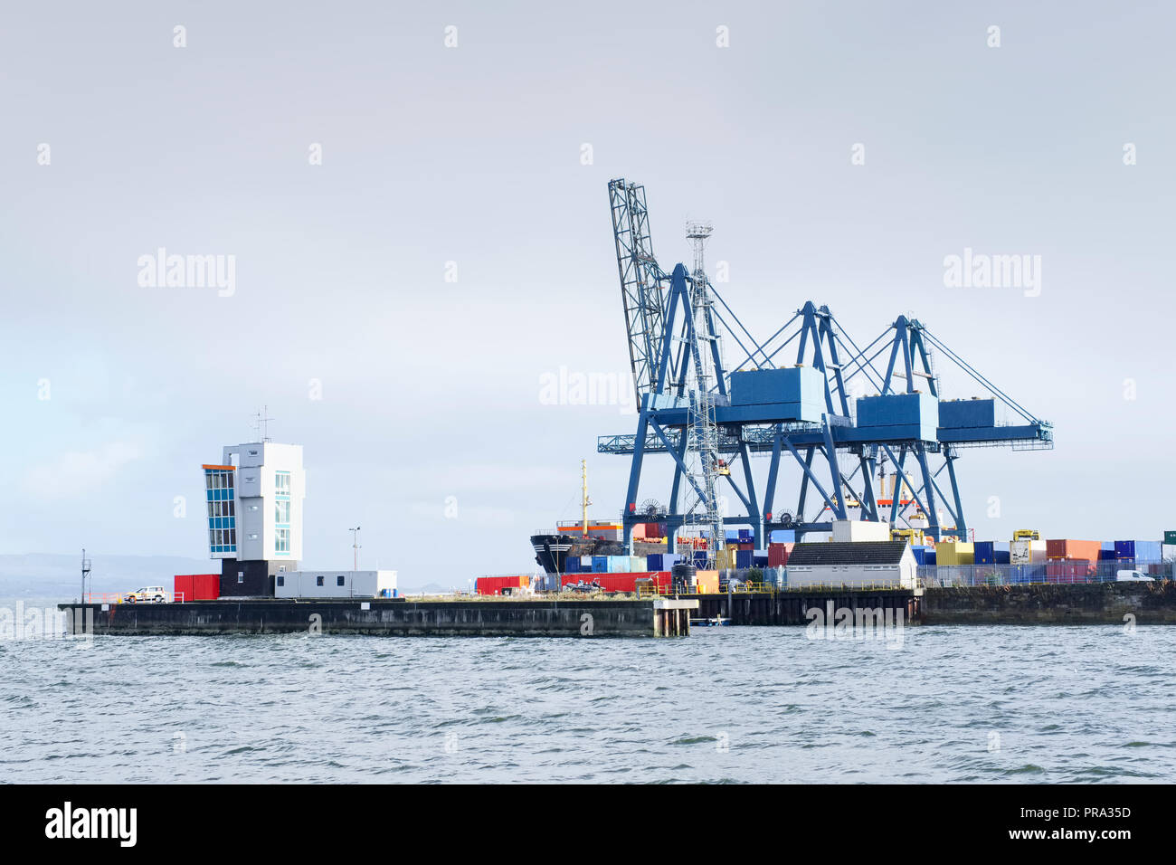 Container terminal crane gantry for loading and offloading cargo