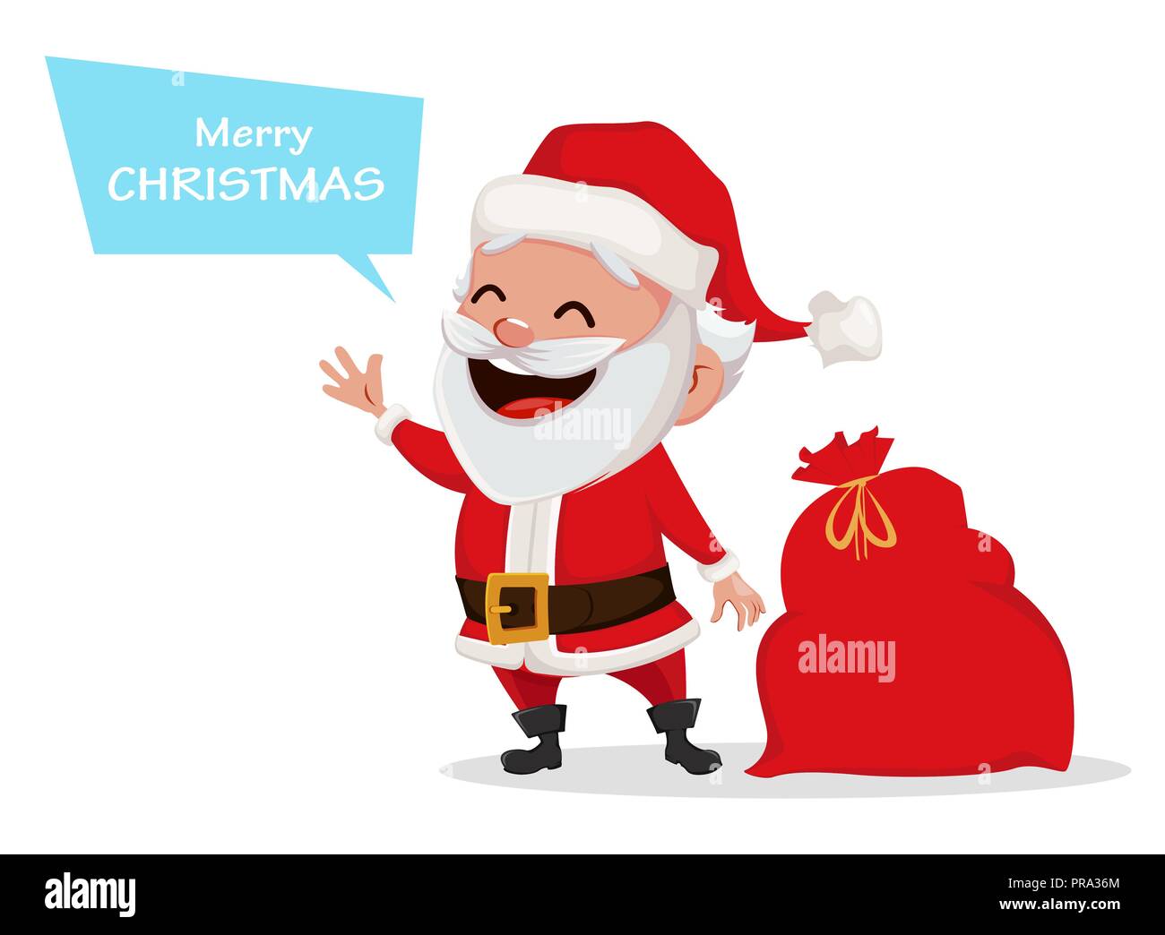 Cartoon illustration words merry christmas hires stock photography and