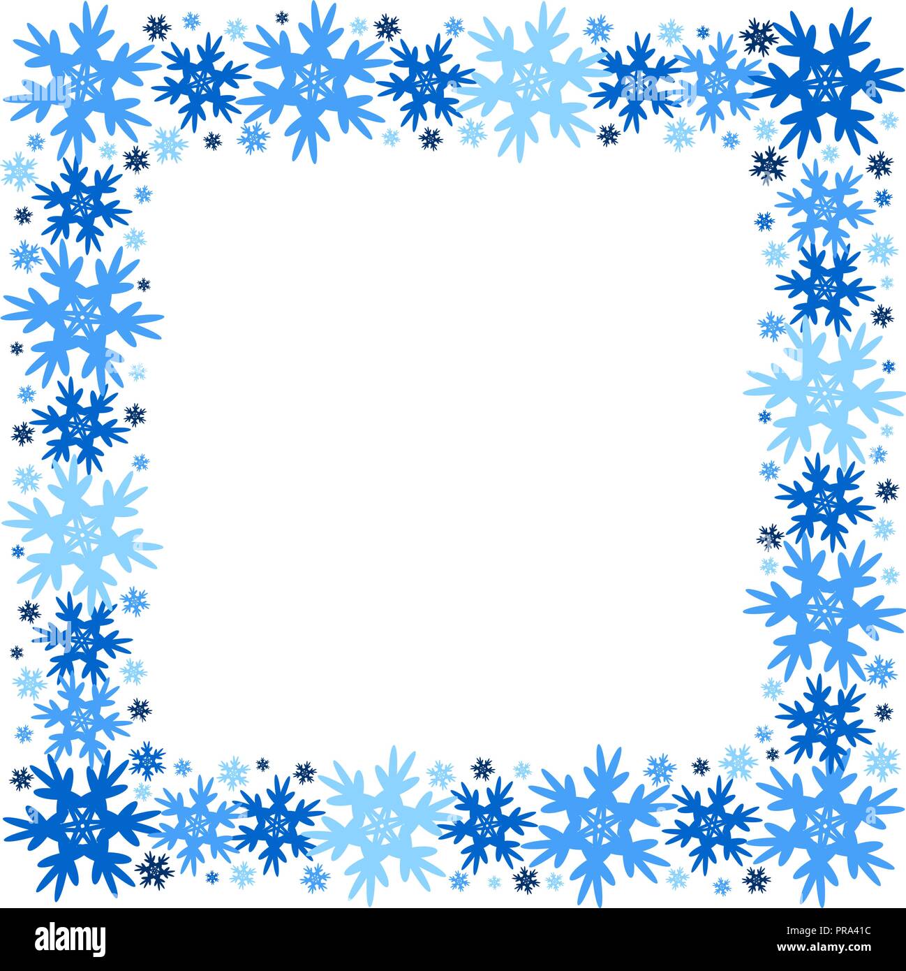 Square vector winter frame of snowflakes. Isolated. Eps 10 Stock Vector  Image & Art - Alamy
