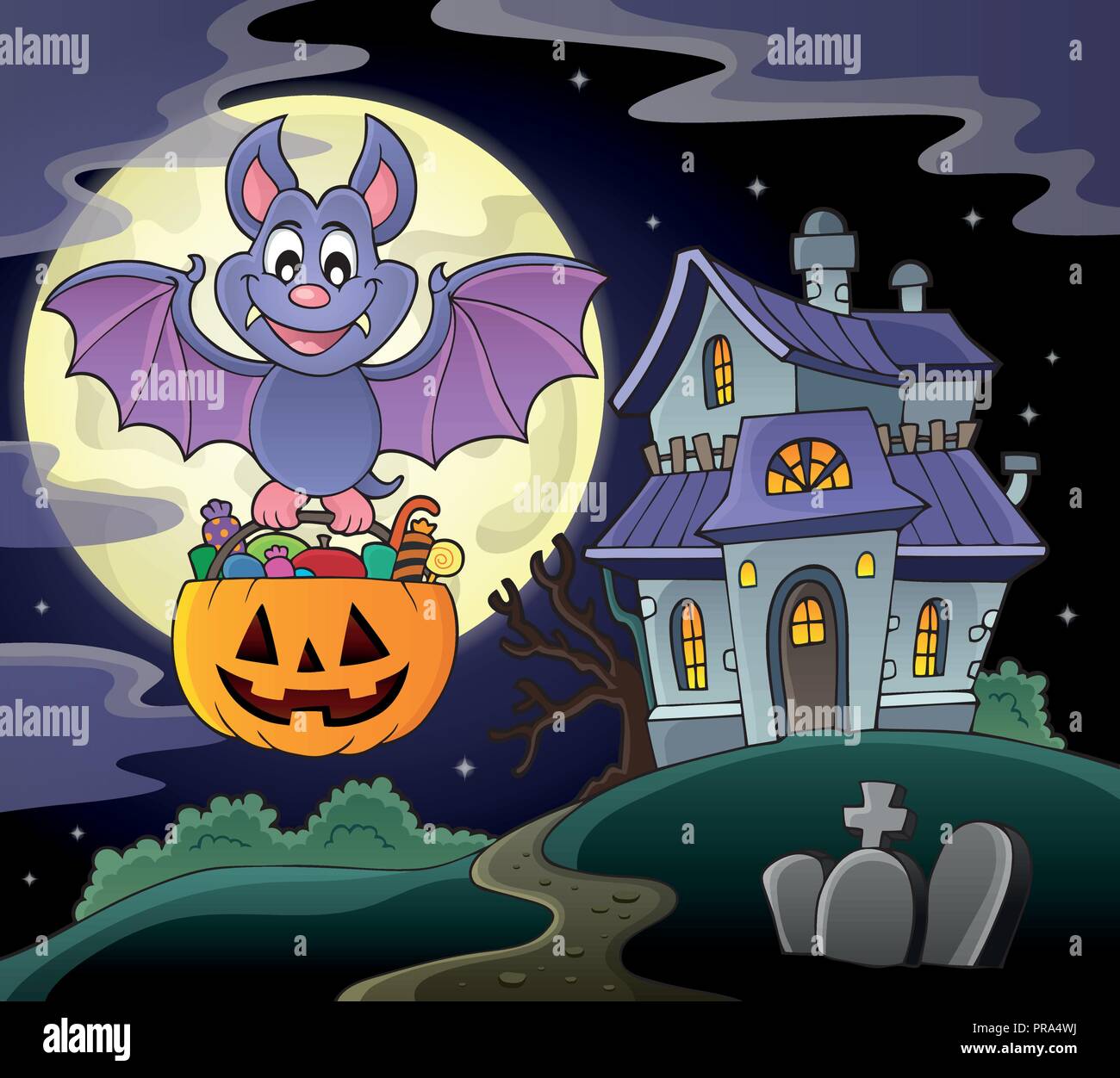Halloween bat theme image 6 - eps10 vector illustration. Stock Vector