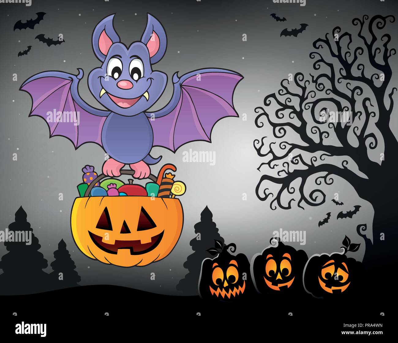Halloween bat theme image 7 - eps10 vector illustration. Stock Vector