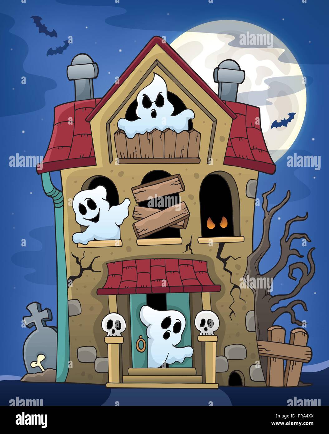 Haunted house with ghosts theme 2 - eps10 vector illustration Stock Vector  Image & Art - Alamy