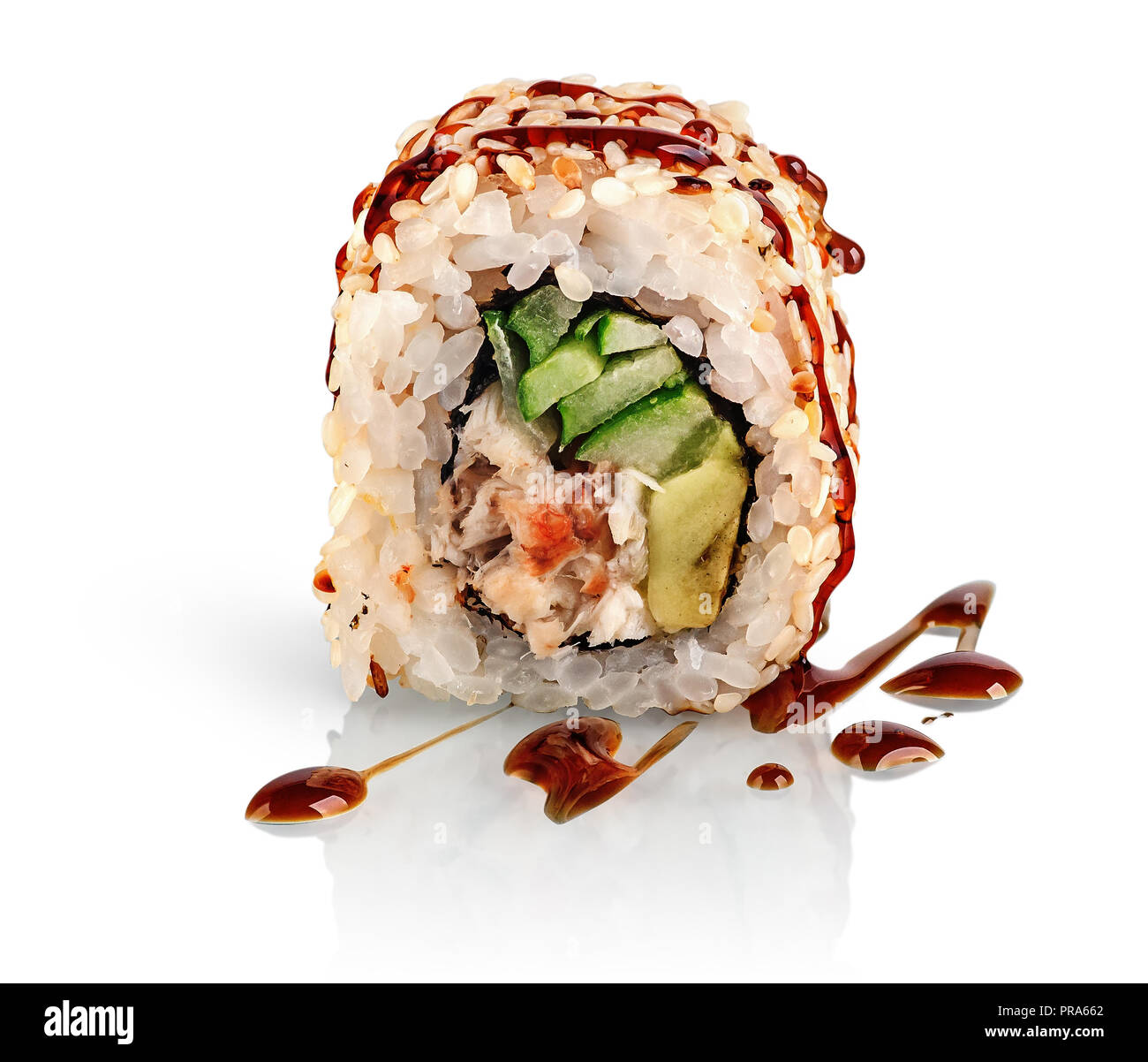 In front sushi roll california Stock Photo