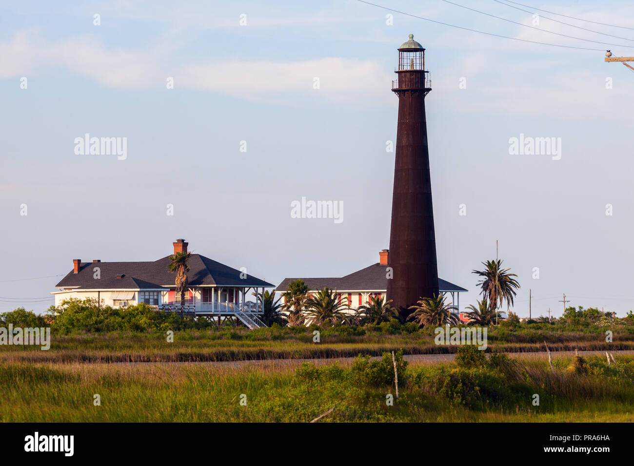 Bolivar Point Lighthouse in Texas. Galveston, Texas, USA Stock Photo