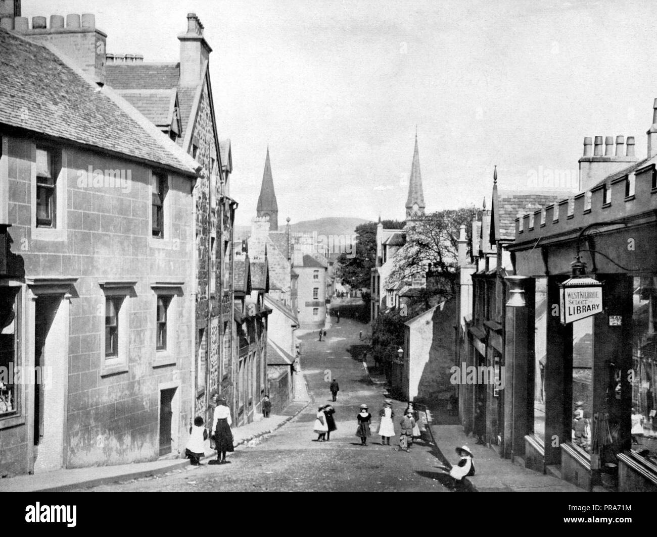 Main Street, West Kilbride early 1900s Stock Photo